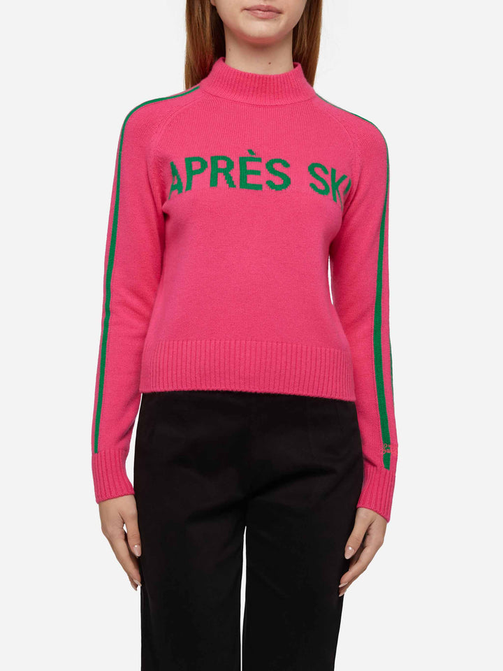 Woman half-turtleneck sweater with Apres ski embroidery - MC2 Saint Barth