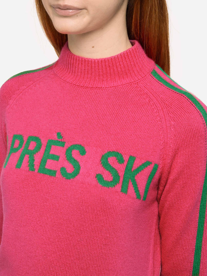 Woman half-turtleneck sweater with Apres ski embroidery - MC2 Saint Barth