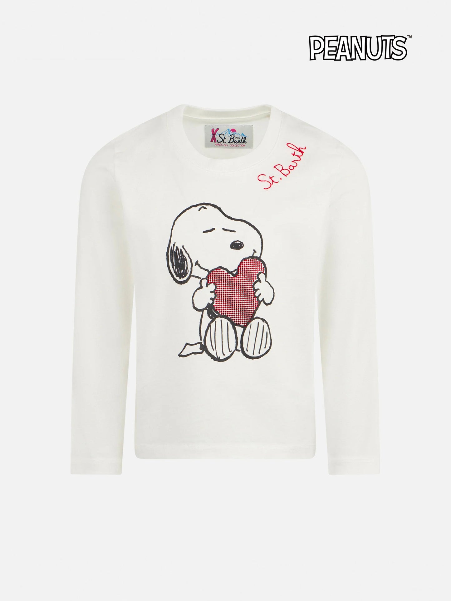 Girl heavy cotton t-shirt with Snoopy rhinestones print | SNOOPY PEANUTS™ SPECIAL EDITION