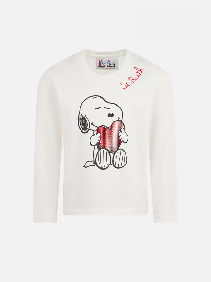 Girl heavy cotton t-shirt with Snoopy rhinestones print | SNOOPY PEANUTS™ SPECIAL EDITION