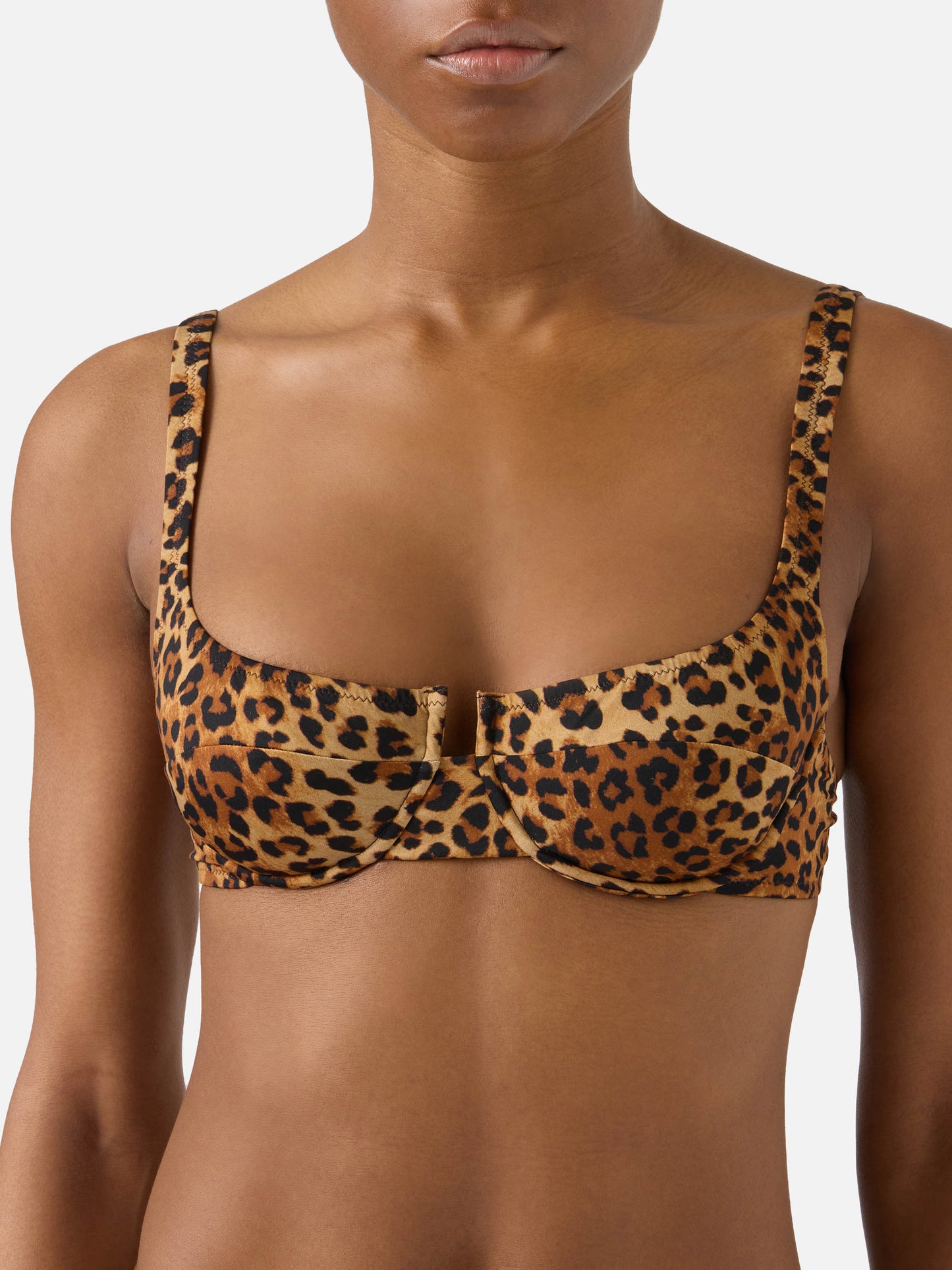 Bikini Perlamir balconette con stampa leopardata all-over