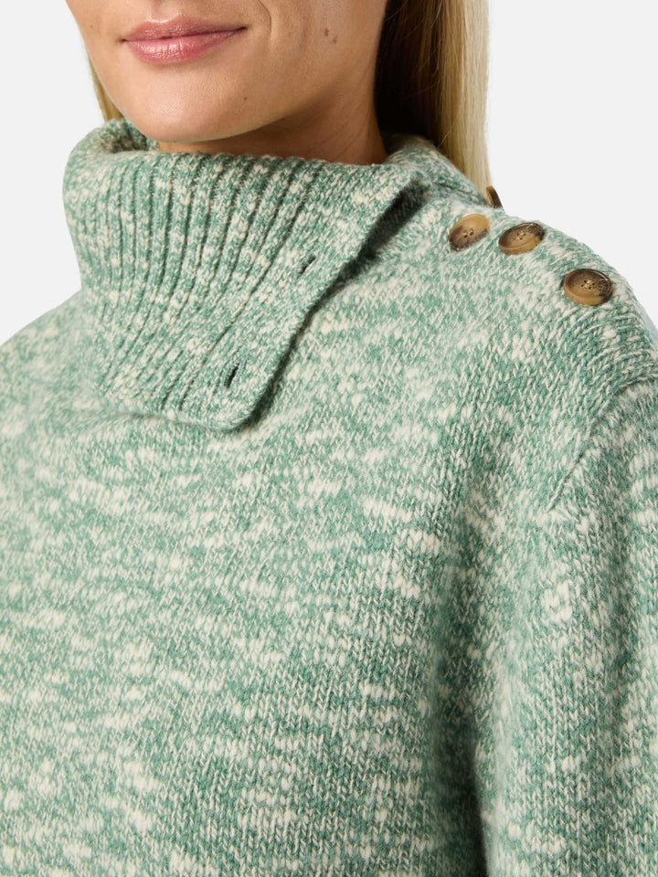 Jersey de lana de cuello alto Sage Philomene con bordado del logotipo 