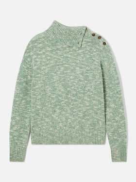 Jersey de lana de cuello alto Sage Philomene con bordado del logotipo 