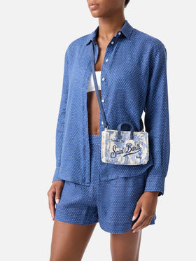 Sac en toile Micro Phone avec imprimé toile de Jouy et logo contrasté 