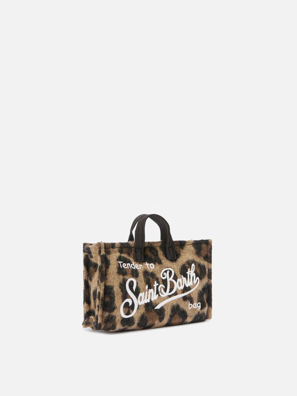 Phone Bag in felt with leopard print