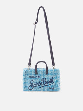 Pochette pour téléphone Light blue en tweed avec broderie logo 