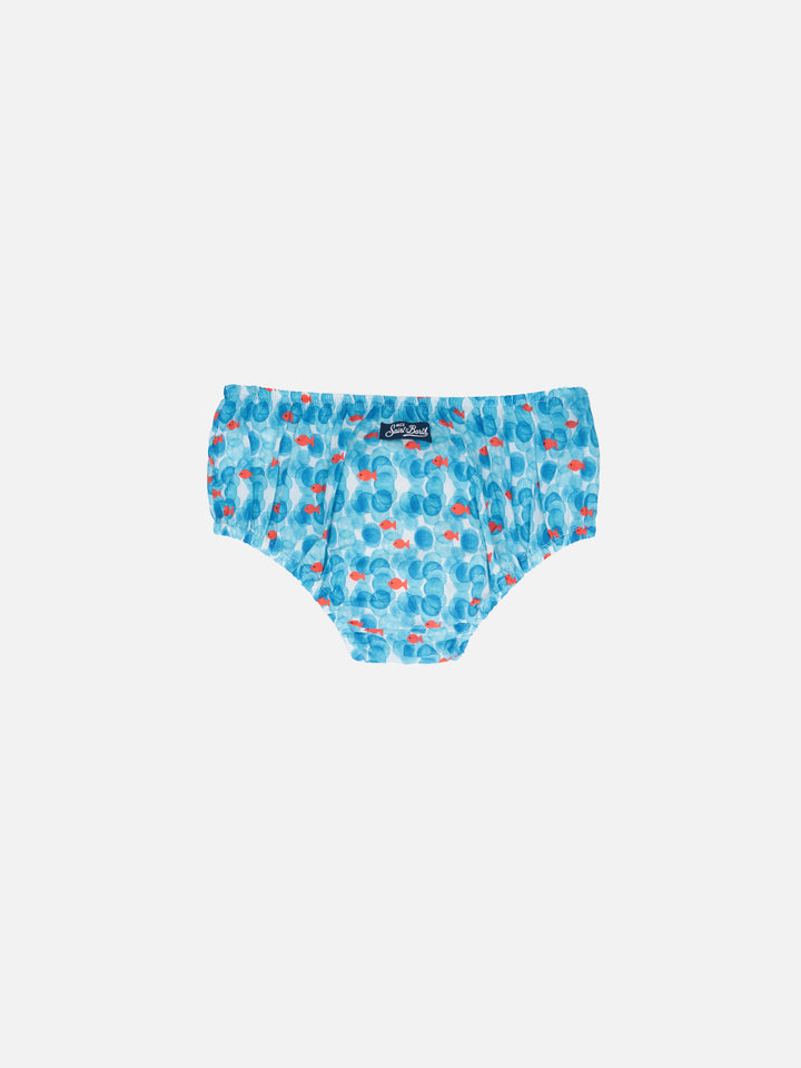 Infant bloomers Pimmy with bubbles and fishes print - MC2 Saint Barth