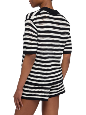 Pixie black striped knit polo - MC2 Saint Barth