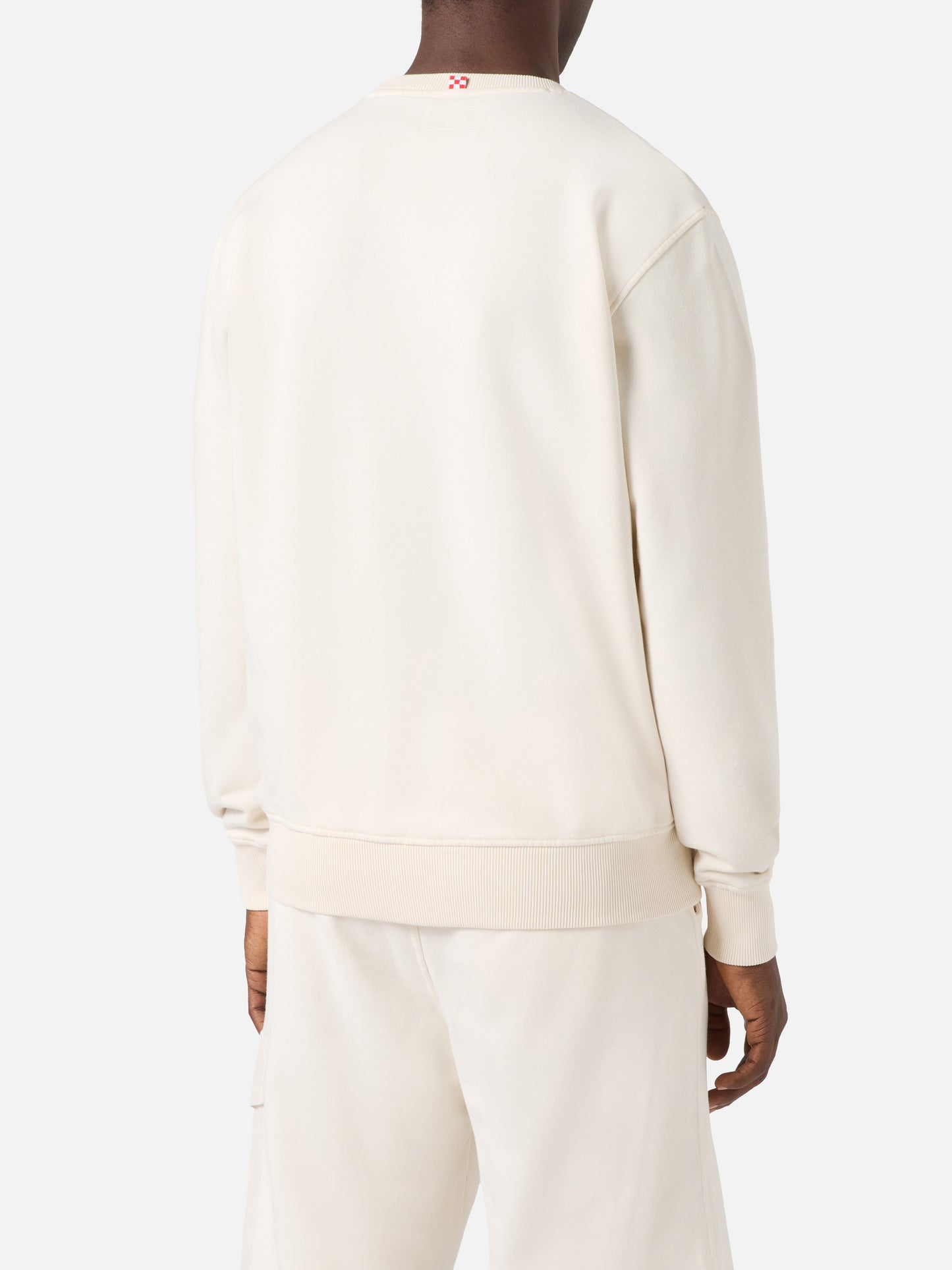 Cream Ponza cotton sweatshirt with Sport Club raised terry-effect logo