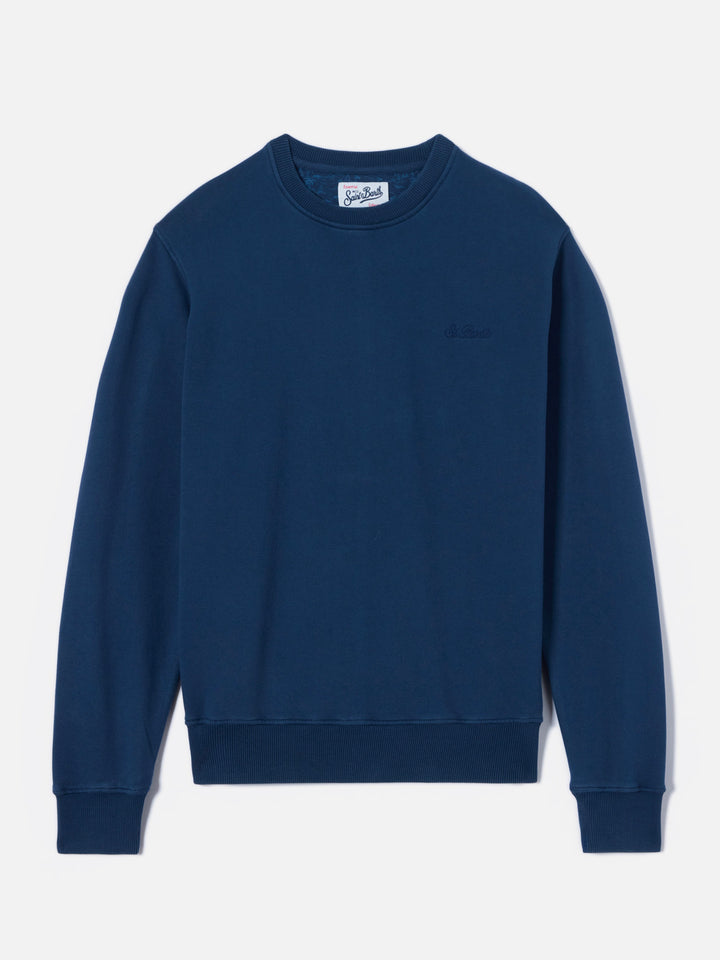 Sweat-shirt Ponza bleu marine en coton avec broderie St. Barth 