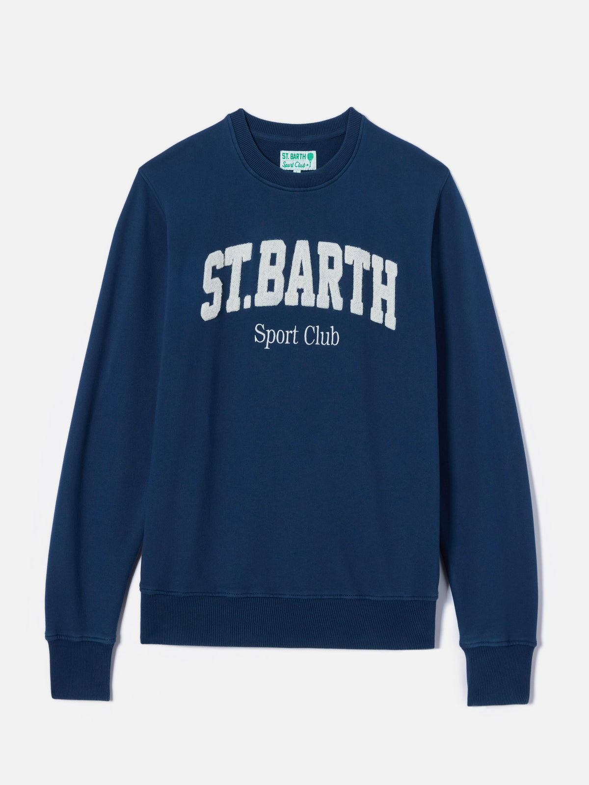 Sudadera Ponza de algodón azul marino con logo Sport Club en relieve efecto rizo 