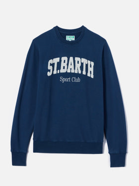 Sudadera Ponza de algodón azul marino con logo Sport Club en relieve efecto rizo 