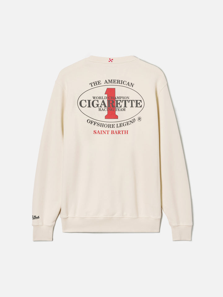 Cream Ponza crewneck sweatshirt with Cigarette print | Special Edition