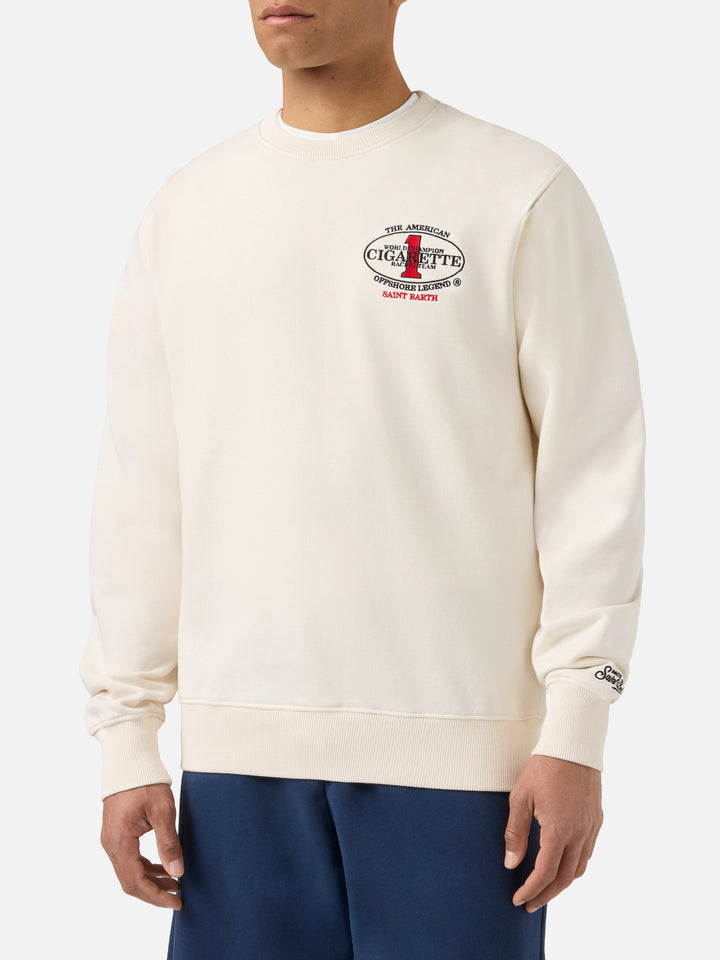 Cream Ponza crewneck sweatshirt with Cigarette print | Special Edition