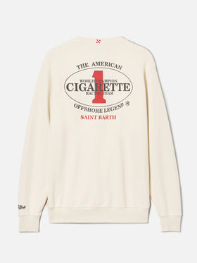 Sweat-shirt ras-du-cou Ponza crème avec imprimé Cigarette | Édition spéciale 