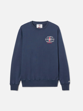 Sudadera de cuello redondo Ponza azul marino con estampado Cigarette | Special Edition 