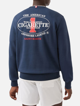 Sudadera de cuello redondo Ponza azul marino con estampado Cigarette | Special Edition 