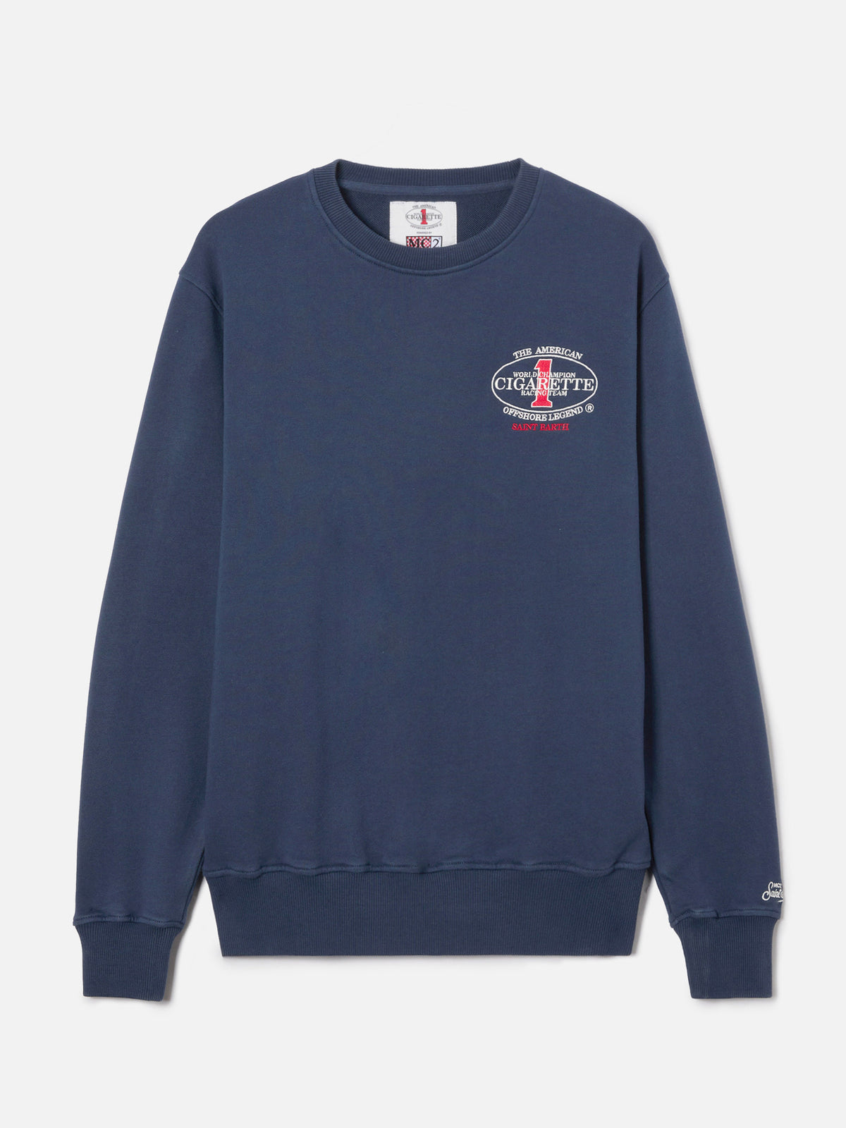 Marineblaues Ponza Rundhals-Sweatshirt mit Cigarette-Print | Special Edition 