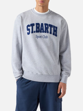 Grey Ponza cotton sweatshirt with Sport Club raised terry-effect logo