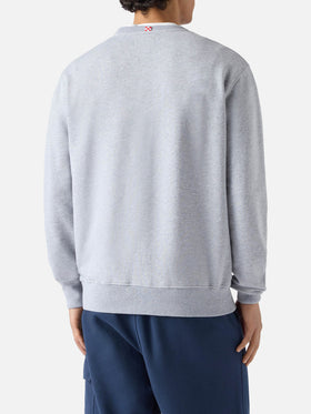 Grey Ponza cotton sweatshirt with Sport Club raised terry-effect logo