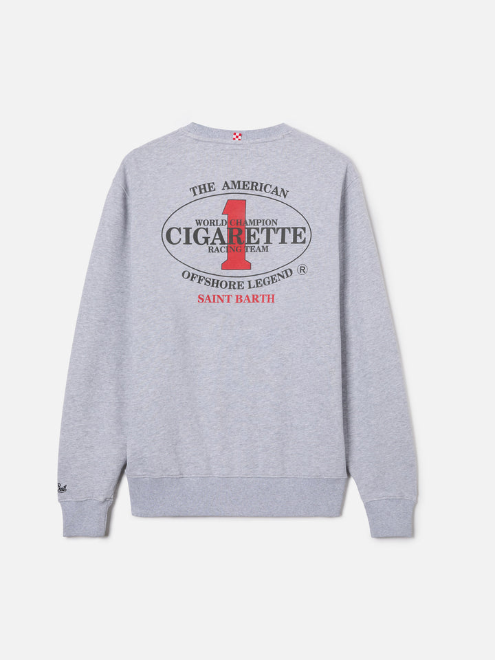 Grey Ponza crewneck sweatshirt with Cigarette print | Special Edition
