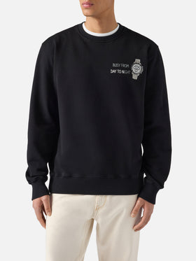 Sudadera Ponza negra con bordado Busy From Day To Night 