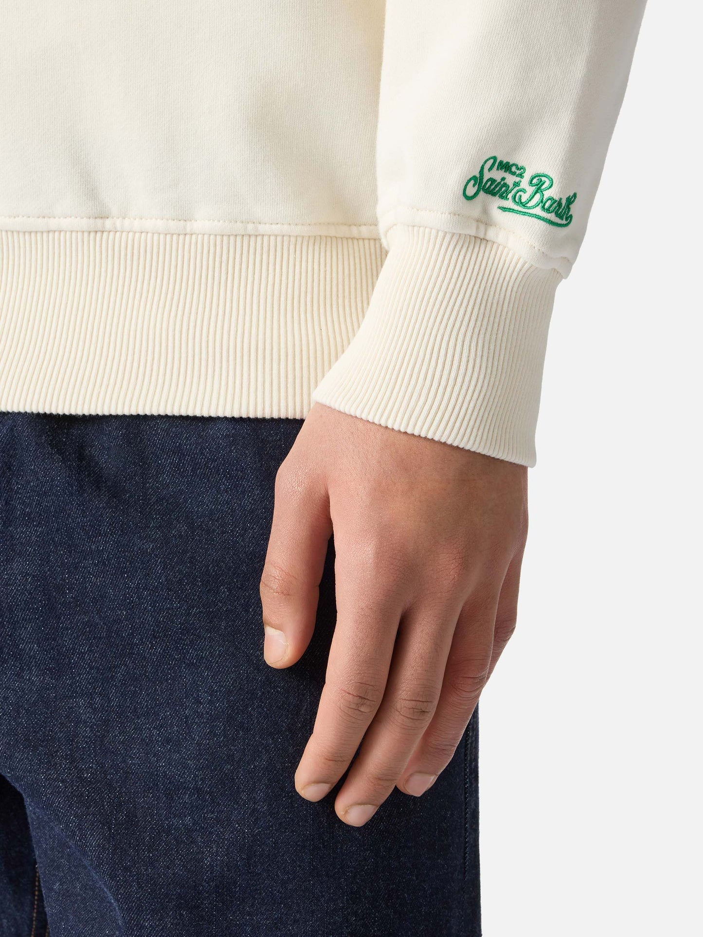 Sudadera Ponza color crema con bordado Starducks 
