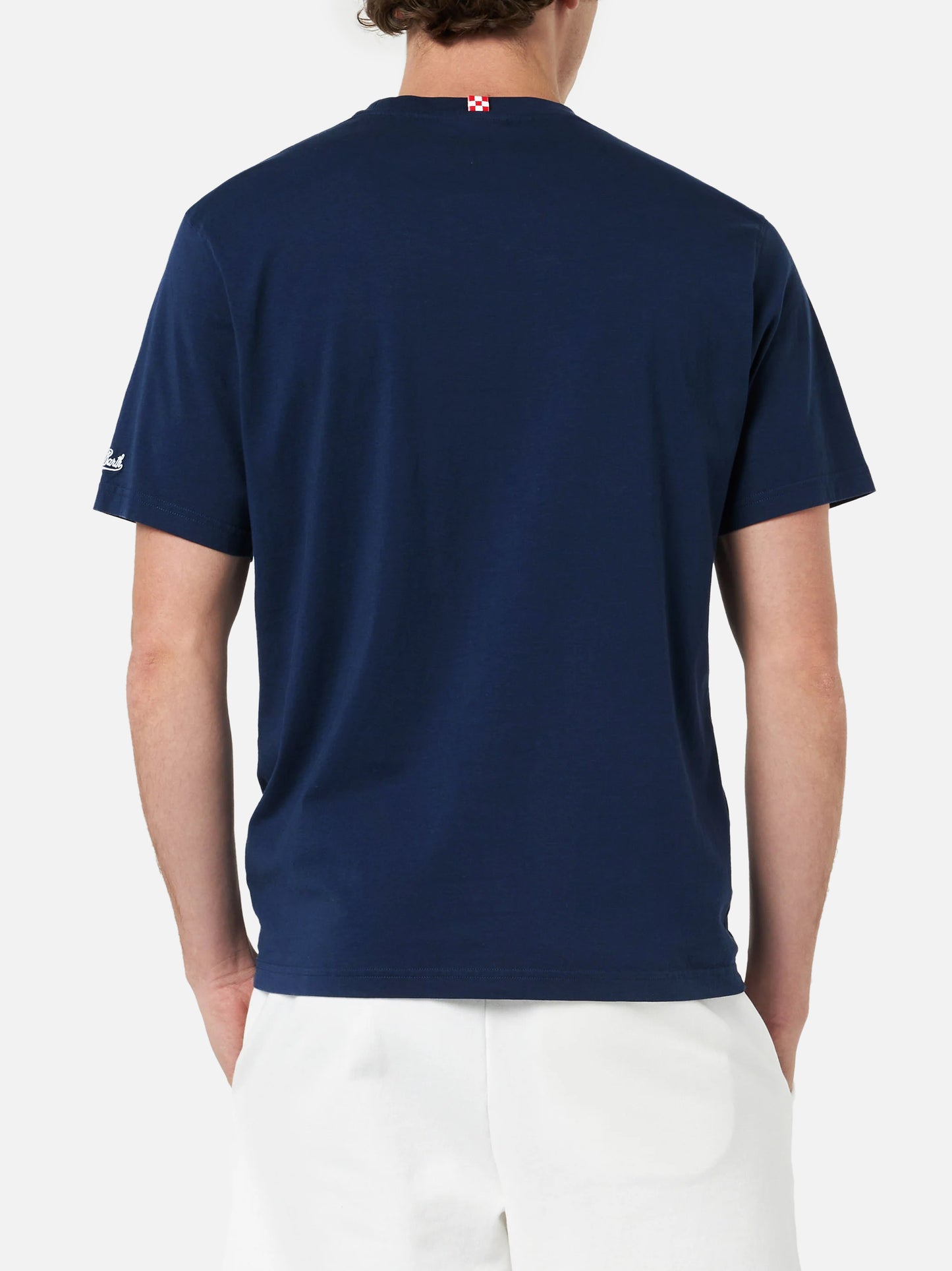 Klassisches Herren-T-Shirt aus Baumwolljersey „Portofino“ mit „Mi girano le palline“-Stickerei | INSULTI LUMINOSI SONDEREDITION