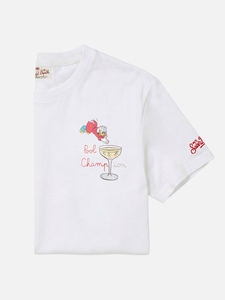 T-shirt Portofino bianca con ricamo Pool Champion | Special Edition
