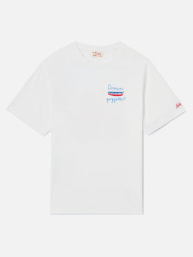 White Portofino T-shirt with Domani Gozzetto? embroidery