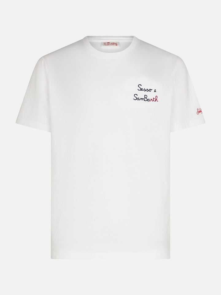 Classic fit cotton jersey t-shirt Portofino with Sesso e Sambarth embroidery - MC2 Saint Barth