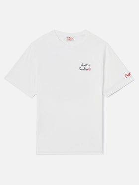 Classic fit cotton jersey t-shirt Portofino with Sesso e Sambarth embroidery