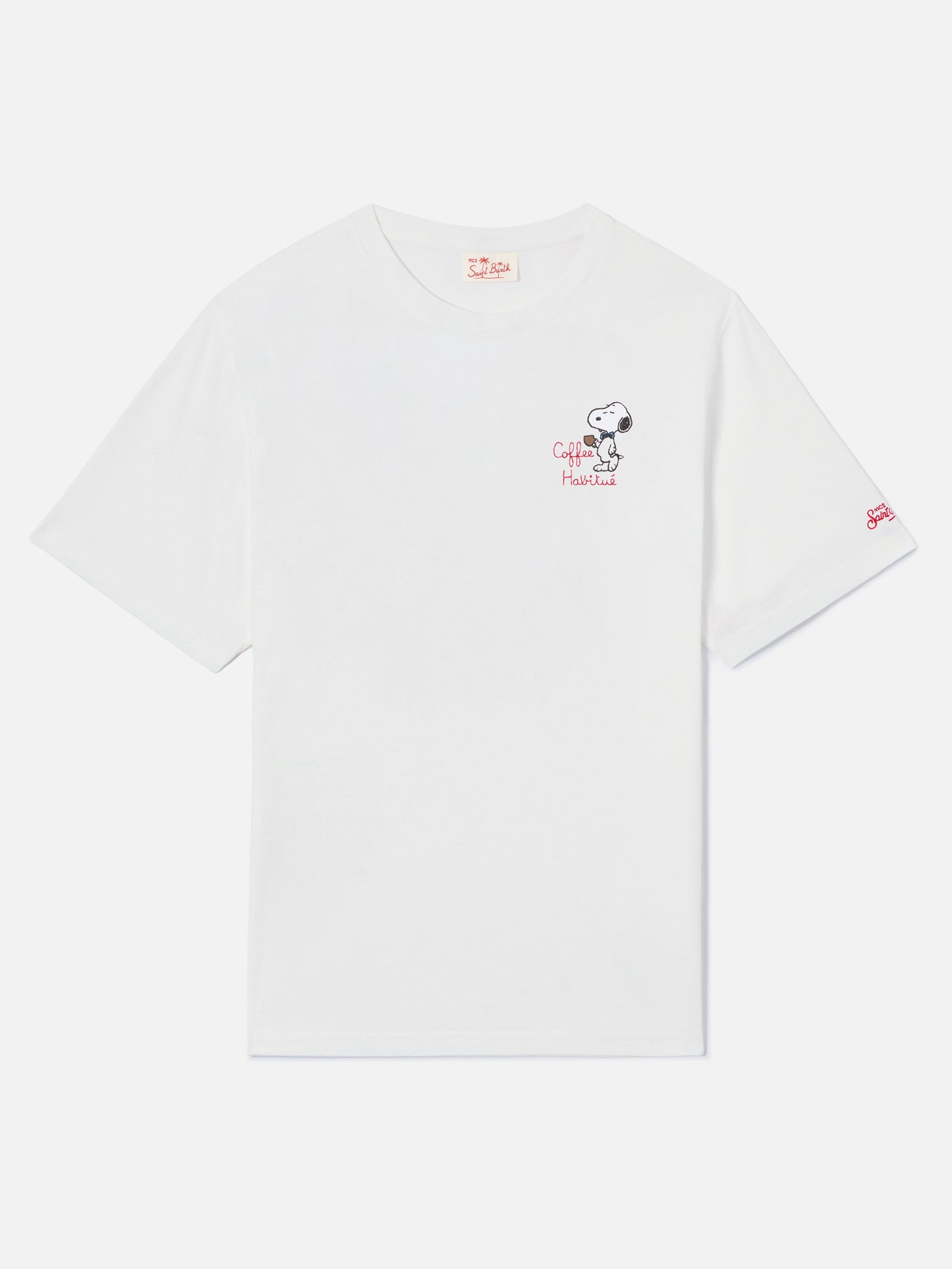 Camiseta Portofino blanca con bordado Coffee Habitué | Edición especial 