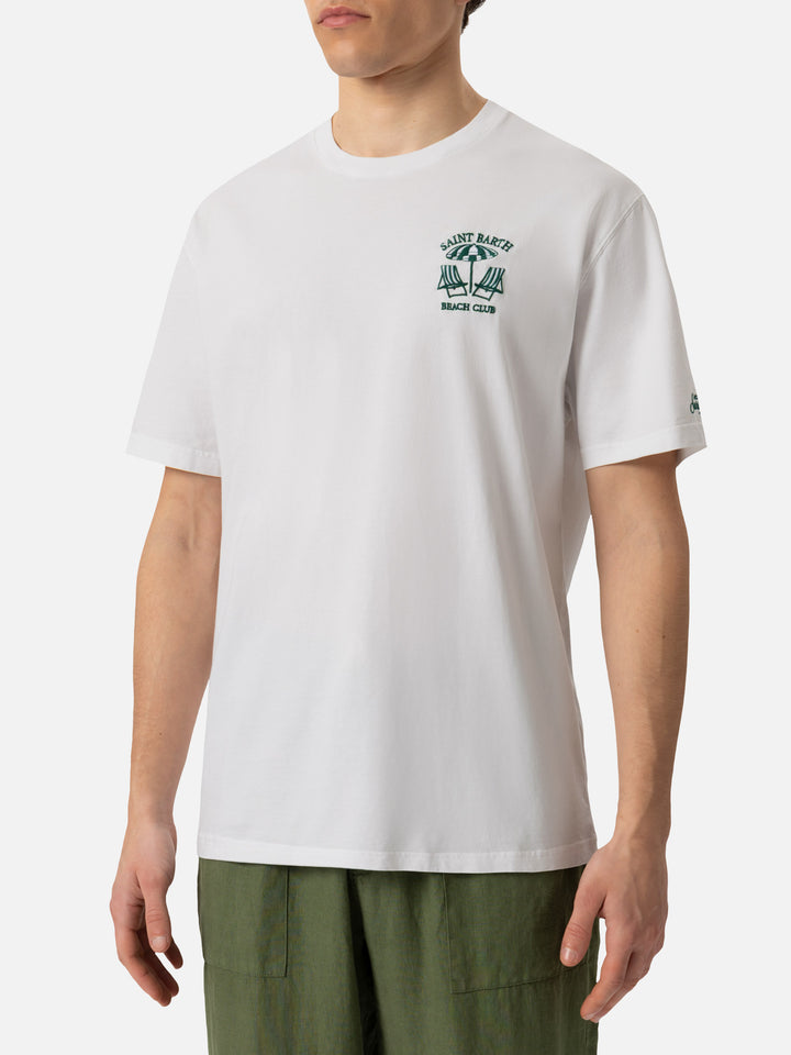Classic fit cotton jersey t-shirt Portofino with Saint Barth beach club embroidery - MC2 Saint Barth