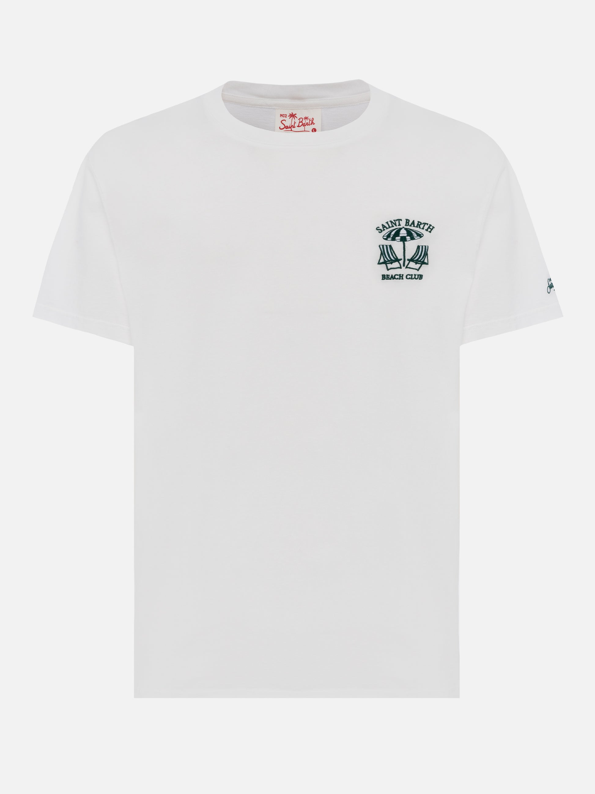 Classic fit cotton jersey t-shirt Portofino with Saint Barth beach club embroidery - MC2 Saint Barth
