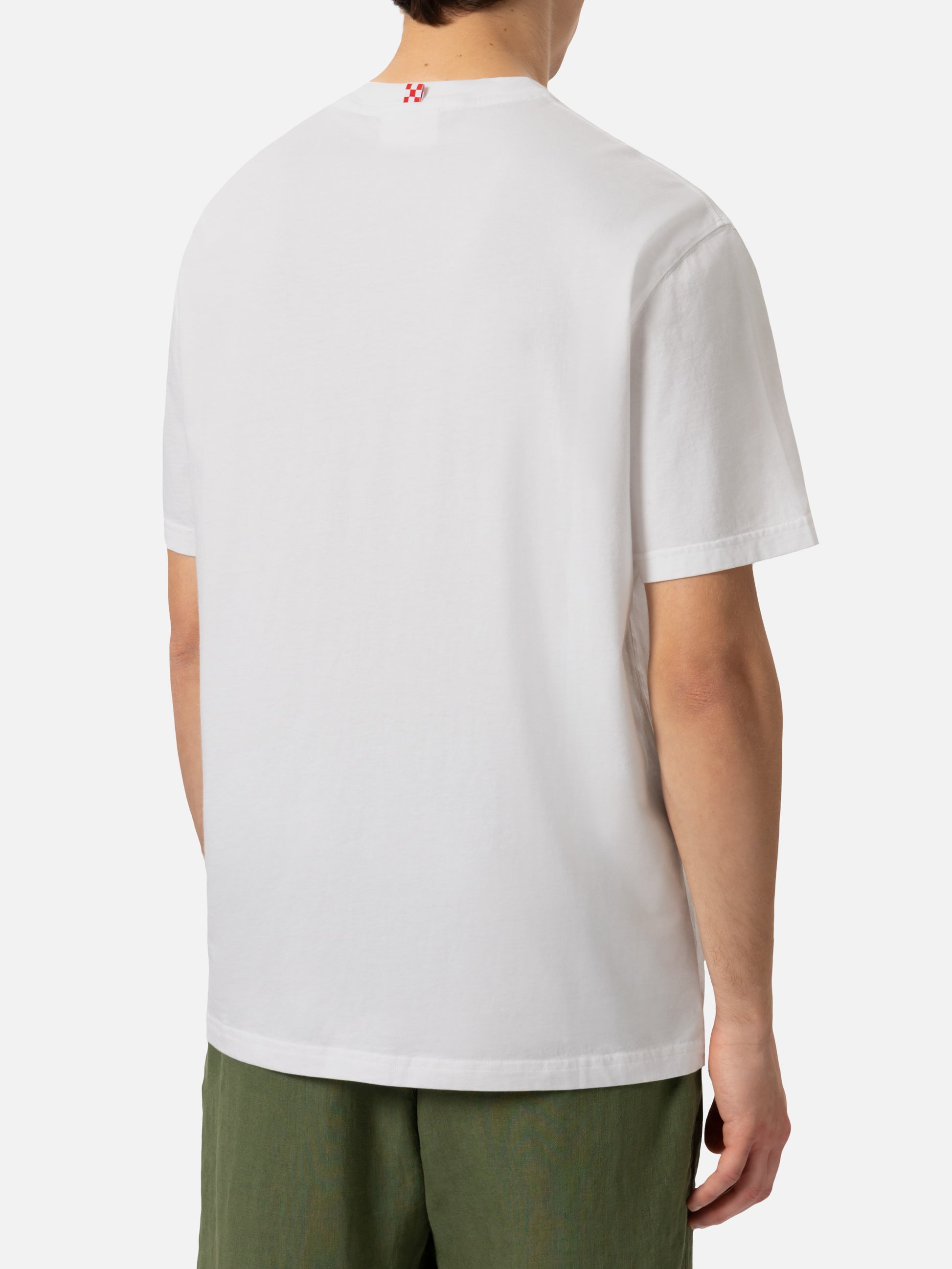 Classic fit cotton jersey t-shirt Portofino with Saint Barth beach club embroidery - MC2 Saint Barth