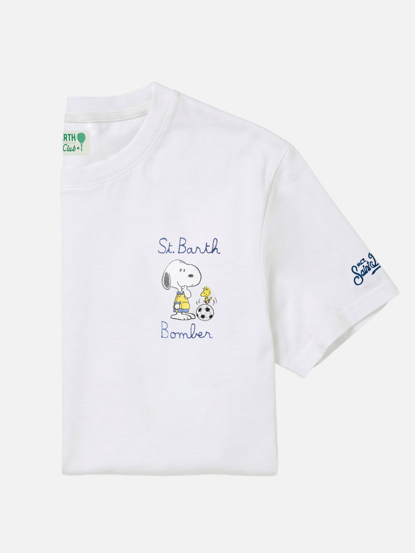 Camiseta Portofino blanca con bordado St. Barth Bomber | Edición especial 