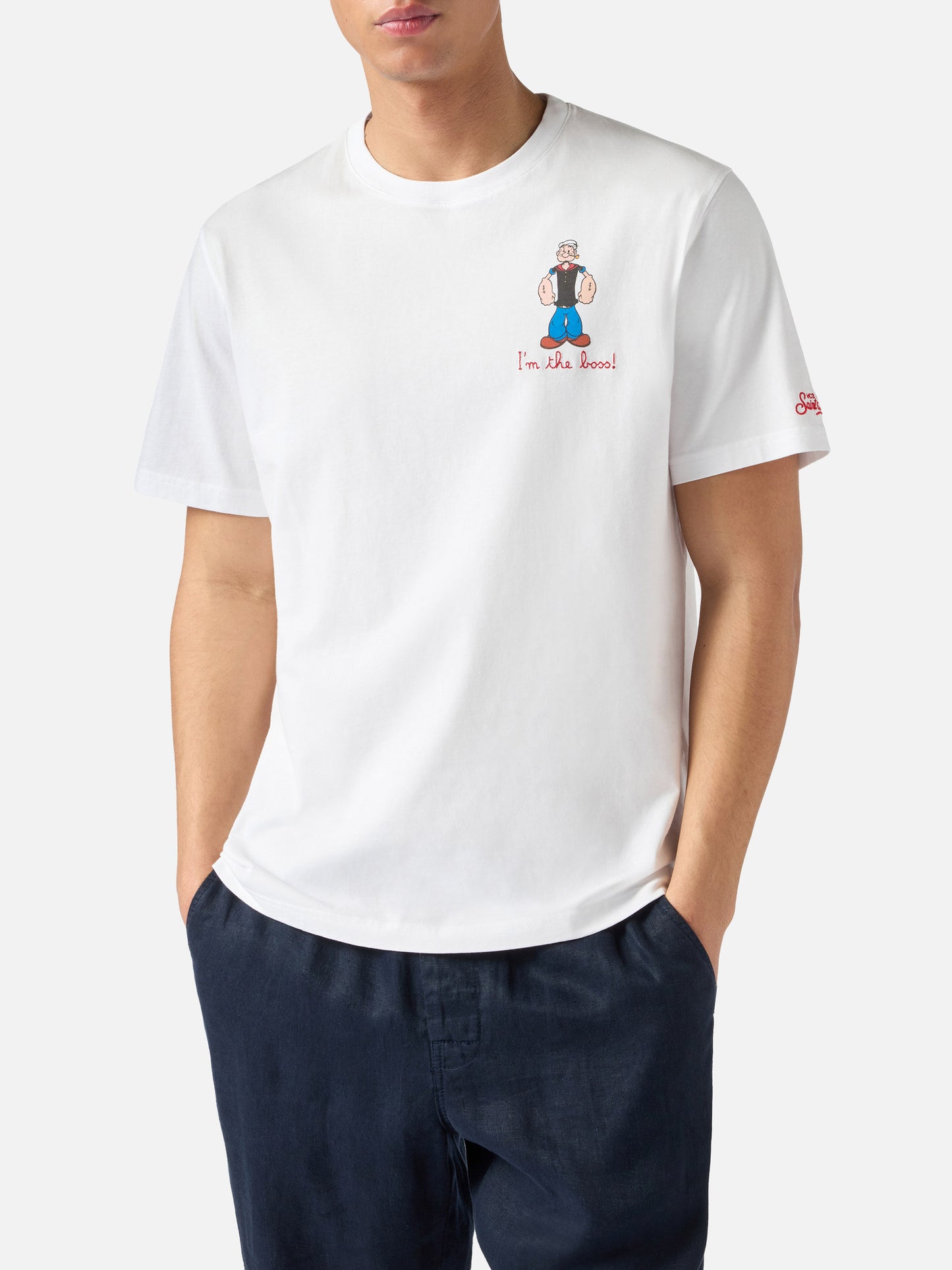 Camiseta Portofino blanca con bordado I'm The Boss | Edición Especial 
