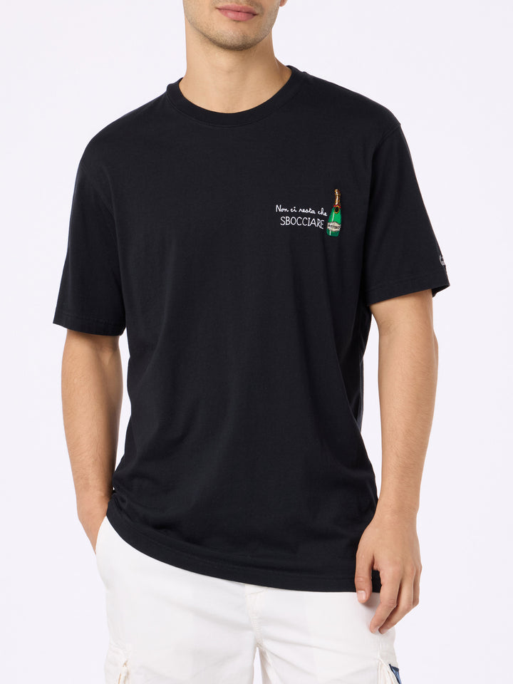 Man classic fit cotton jersey t-shirt Portofino with Non ci resta che sbocciare embroidery - MC2 Saint Barth
