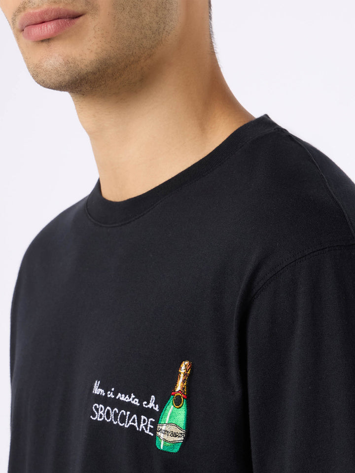 Man classic fit cotton jersey t-shirt Portofino with Non ci resta che sbocciare embroidery - MC2 Saint Barth