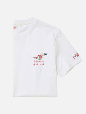 White Portofino T-shirt with Champion Of The Night embroidery | Special Edition