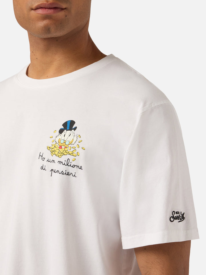 T-shirt Portofino bianca con ricamo Ho Un Milione Di Pensieri | Special Edition