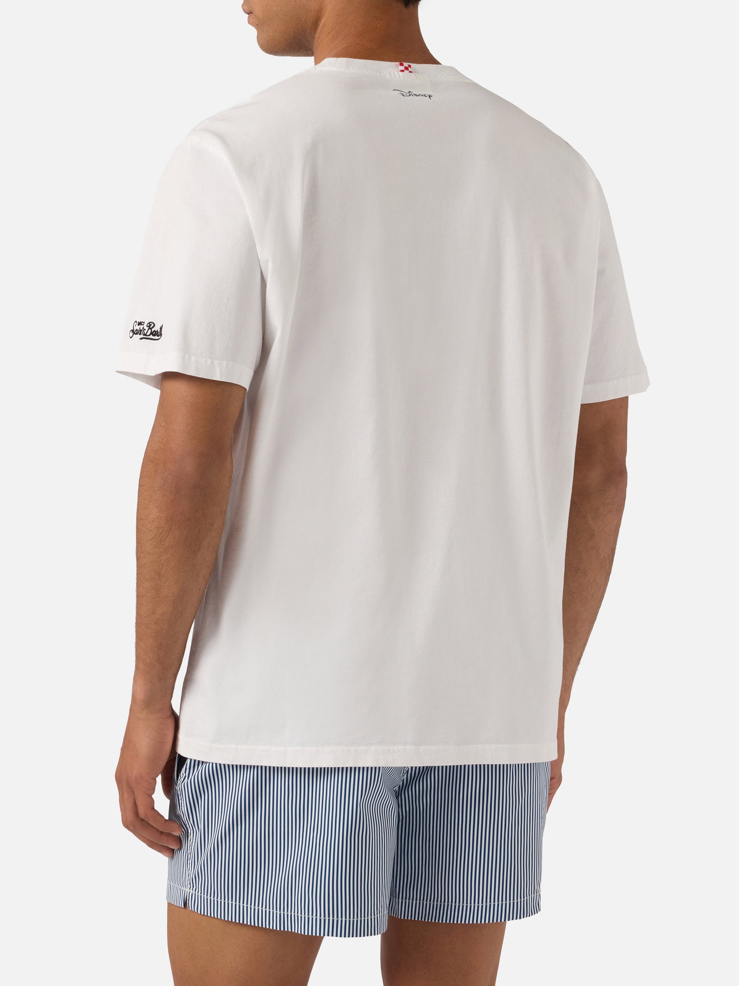Camiseta blanca Portofino con bordado Ho Un Milione Di Pensieri | Edición Especial 
