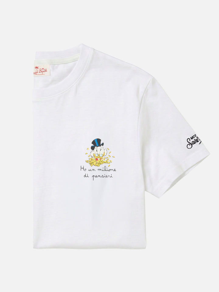 T-shirt Portofino blanc avec broderie Ho Un Milione Di Pensieri | Édition spéciale 