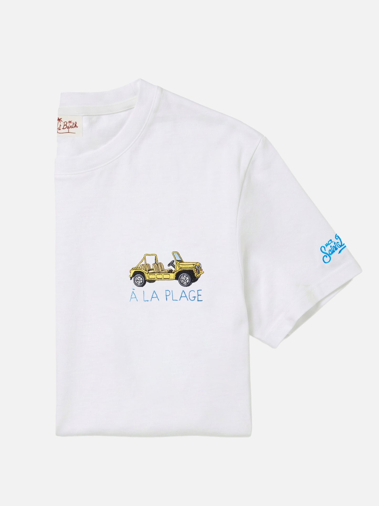 White Portofino T-shirt with À La Plage embroidery