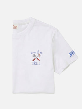 T-shirt Portofino blanc avec broderie King Of The Grill 