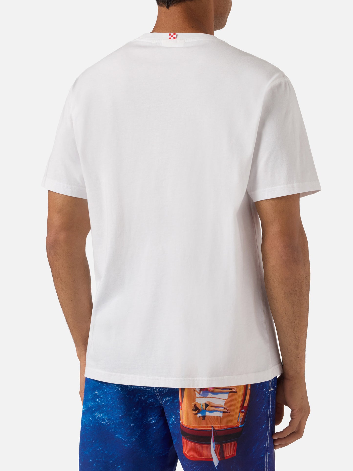 T-shirt Portofino blanc avec broderie Faccio Tutto A Fin Di Bere | Édition spéciale 