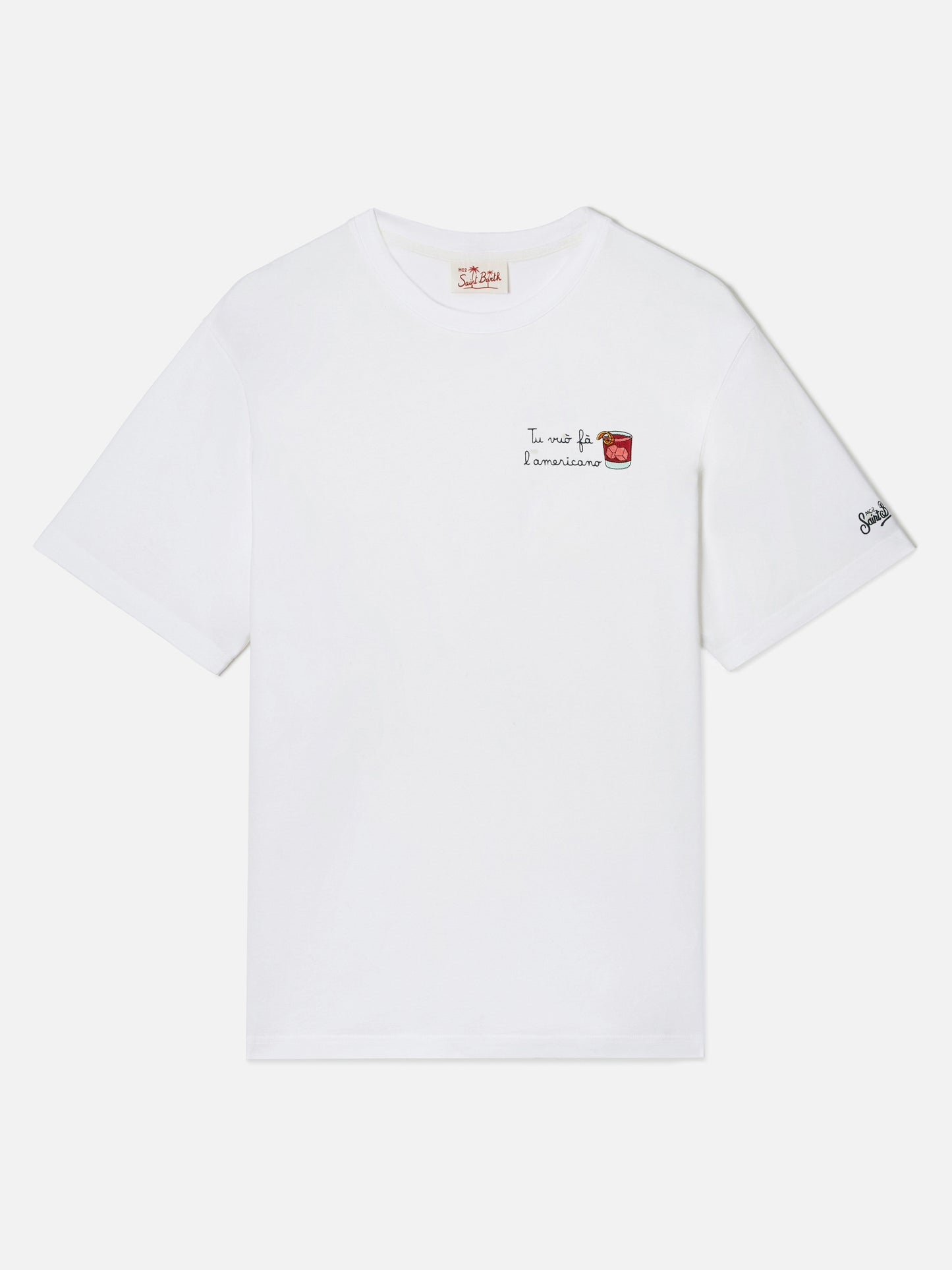 T-shirt Portofino blanc avec broderie Tu Vuò Fà L'americano 