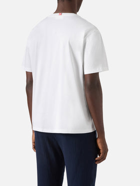 T-shirt Portofino blanc avec broderie Tu Vuò Fà L'americano 