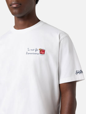 T-shirt Portofino blanc avec broderie Tu Vuò Fà L'americano 
